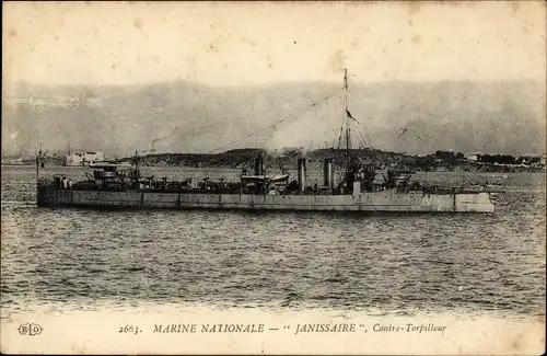 Ak Französisches Kriegsschiff Janissaire, Französische Marine