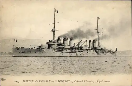 Ak Französisches Kriegsschiff Diderot, Französische Marine