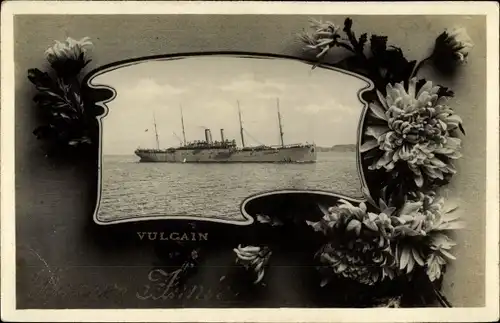 Ak Französisches Kriegsschiff Vulcain, Französische Marine