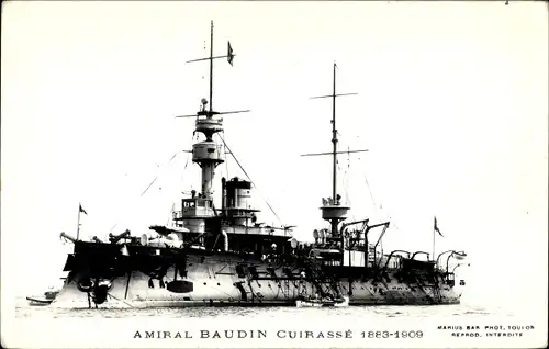 Ak Französisches Kriegsschiff Amiral Baudin, Französische Marine
