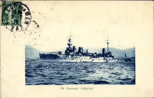 Ak Französisches Kriegsschiff Verite, Französische Marine