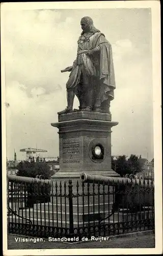 Ak Vlissingen Zeeland Niederlande, Standbeeld Michiel Adriaanszoon de Ruyter