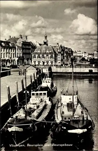 Ak Vlissingen Zeeland Niederlande, Beursplein, Beursgebouw