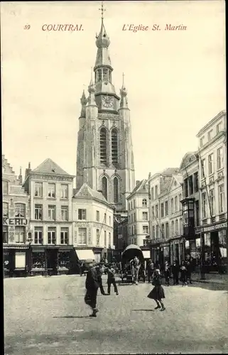 Ak Kortrijk Courtrai Westflandern, l'Eglise St. Martin