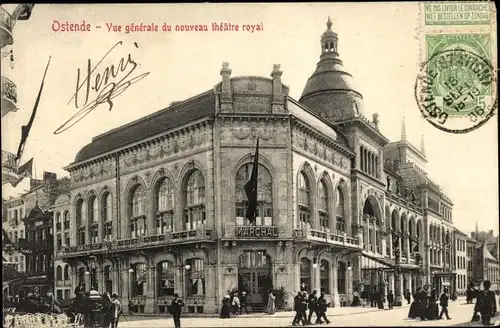 Ak Ostende Westflandern, Vue generale du nouveau theatre royal, Marchal