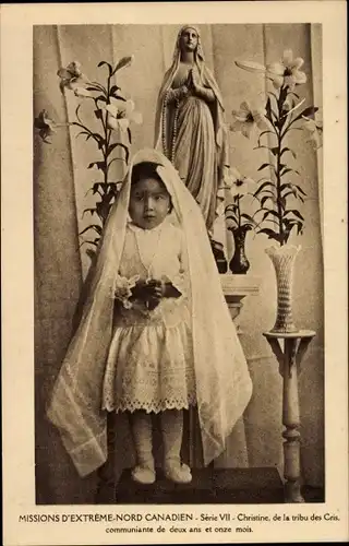 Ak Missions d'Extreme Nord Canadien, Christine, vom Cree-Stamm, Communiante