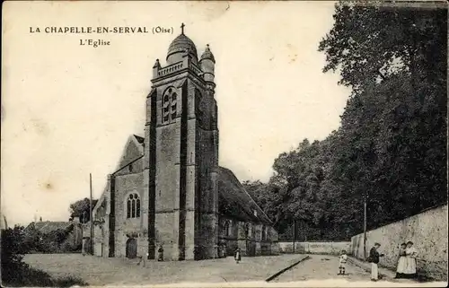 Postkarte La Chapelle en Serval Oise, Kirche