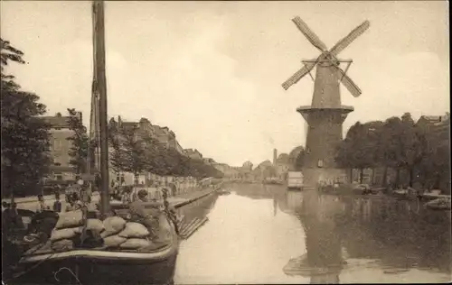 Ak Rotterdam Südholland Niederlande, Coolsingel, Windmühle