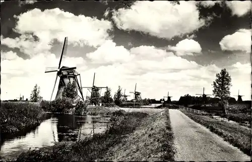 Ak Kinderdijk Molenwaard Südholland Niederlande, Holländische Mühle