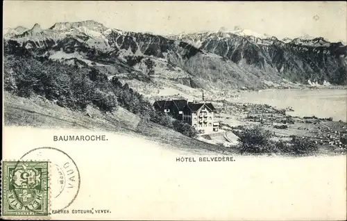 Ak Baumaroche Kanton Waadt, Hotel Belvedere