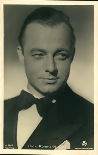 Ak Schauspieler Heinz Rühmann, Portrait, Ross A 3054/1