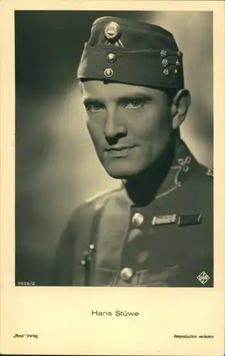 Ak Schauspieler Hans Stüwe, Portrait in Uniform, Ross Verlag 9508 2, Ufa Film