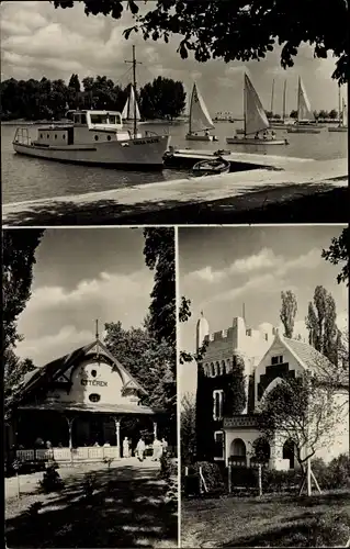 Ak Balatonföldvár Ungarn, Hafen, Boote, Étterem