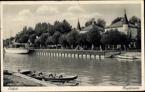 Ak Siofok züchtet Ungarn, Fluss, Boote, Dampfer