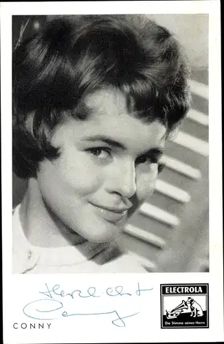 Ak Sängerin Conny, Electrola Schallplatten, Autogramm