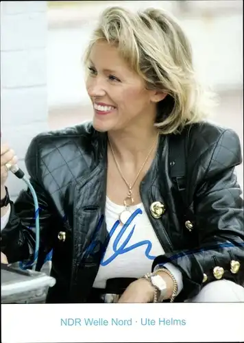 Ak Moderatorin Ute Helms, Portrait, Autogramm