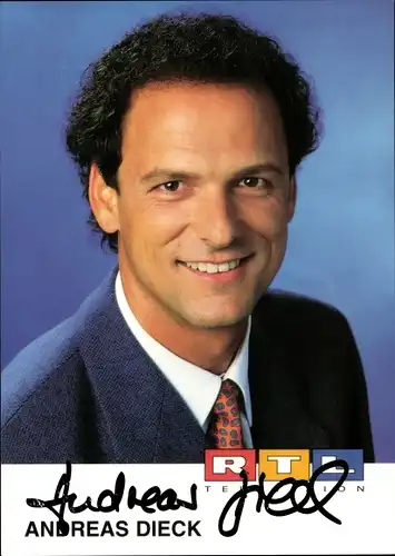 Ak Fernsehmoderator Andreas Dieck, Portrait, Autogramm