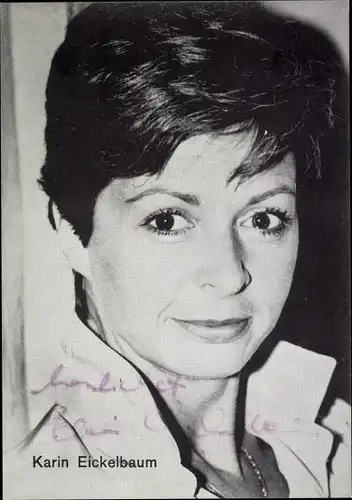 Ak Schauspielerin Karin Eickelbaum, Portrait, Autogramm