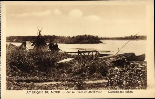 Ak Kanada, An den Ufern von Mackenzie, Indianerlager
