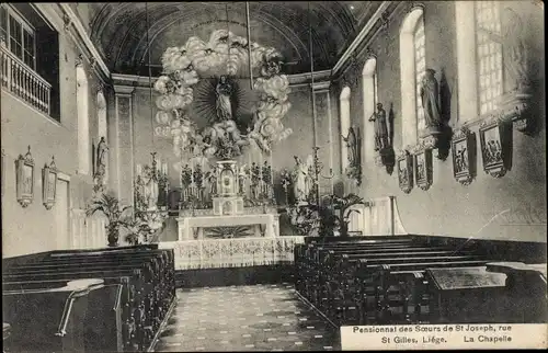 Ak Lüttich Lüttich Wallonien, Internat der Schwestern von St. Joseph, Kapelle