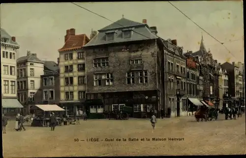 Ak Liège Lüttich Wallonien, Quai de la Batte, Maison Henvart