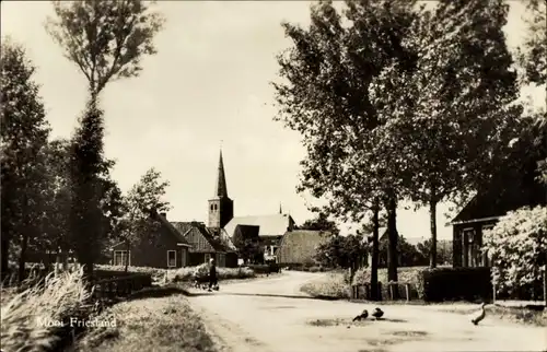 Ak Hallum Friesland Niederlande, Straßenpartie