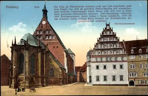 Ak Freiberg im Kreis Mittelsachsen, Ansicht vom Dom und Altertumsmuseum