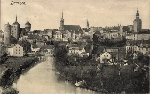 Ak Bautzen in der Oberlausitz, Ortsansicht, Kirchtürme