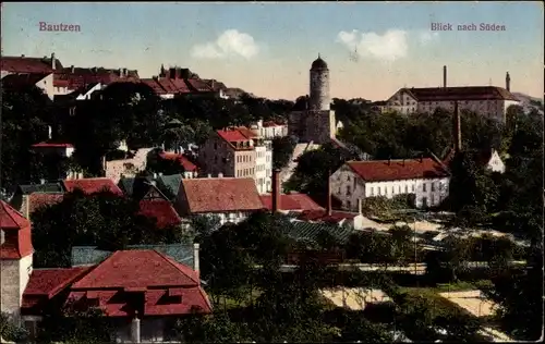 Ak Bautzen in der Oberlausitz, Blick nach Süden, Turm