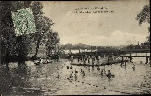 Ak Lunéville Meurthe et Moselle, Die Militärbäder