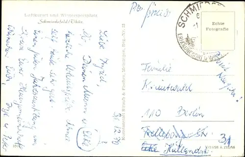 Ak Schmiedefeld am Rennsteig Suhl Thüringen, Totalansicht