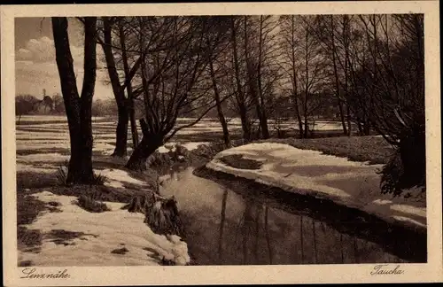 Ak Taucha in Nordsachsen, Lenznähe, Winter