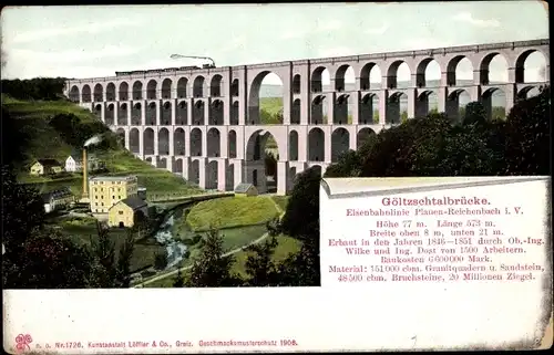 Ak Mylau Reichenbach im Vogtland, Göltzschtalbrücke