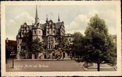 Ak Saalfeld an der Saale Thüringen, Markt, Rathaus