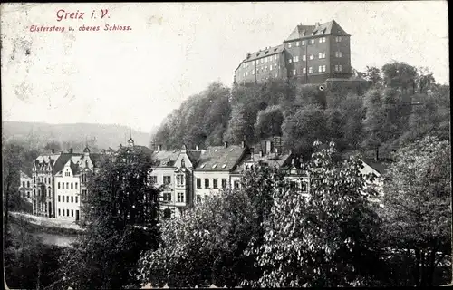 Ak Greiz im Vogtland, Elstersberg, oberes Schloss