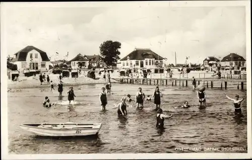 Ak Ostseebad Dahme in Holstein, Strandleben, Boot