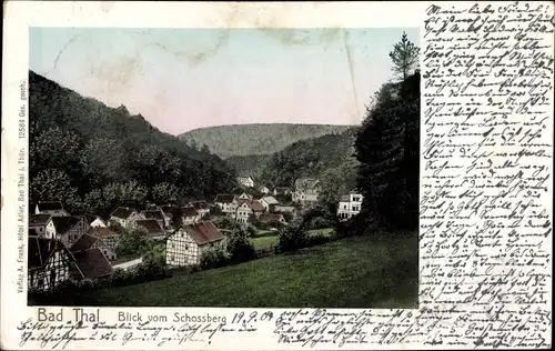 Ak Bad Thal Ruhla in Thüringen, Blick vom Schlossberg