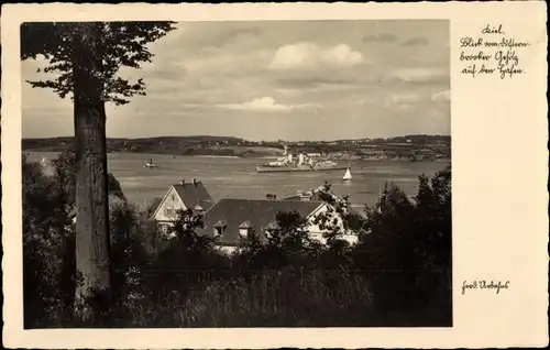 Ak Kiel, Blick auf den Hafen