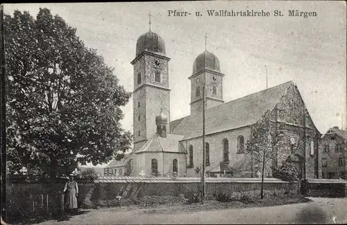 Ak Sankt Märgen im Schwarzwald, Pfarr- und Wallfahrtkirche