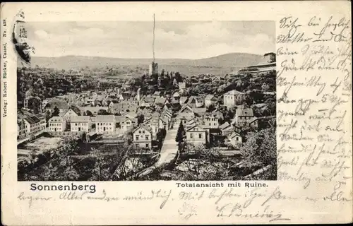 Ak Sonnenberg Wiesbaden in Hessen, Totalansicht, Ruine