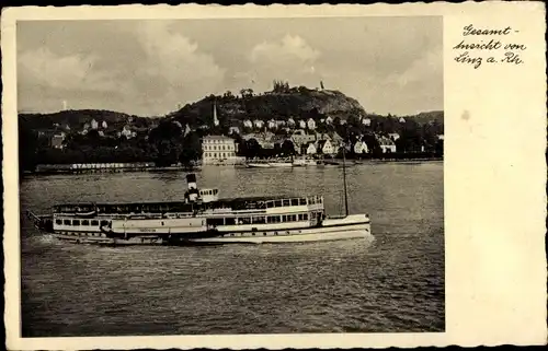 Ak Linz am Rhein, Gesamtansicht, Schiff