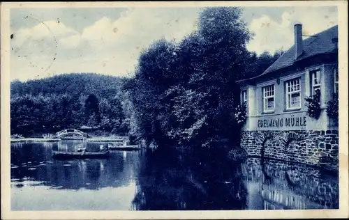 Ak Alberoda Aue im Erzgebirge Sachsen, Edelmann-Mühle, Gondelteich