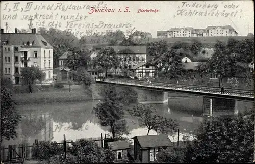 Ak Zwickau in Sachsen, Bierbrücke