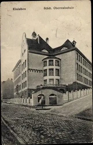 Ak Lutherstadt Eisleben, Städtische Oberrealschule