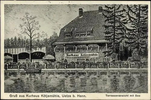 Künstler Ak Uetze in Niedersachsen, Kurhaus Kötjemühle, Inh. Hans Kasprewski