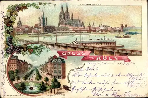 Litho Köln am Rhein, Panorama, Hohenstaufenring