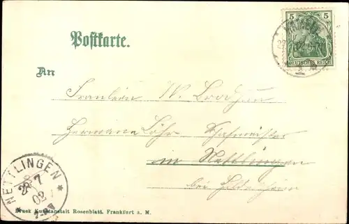 Efeublatt Litho Hameln an der Weser Niedersachsen, Rattenfängerhaus