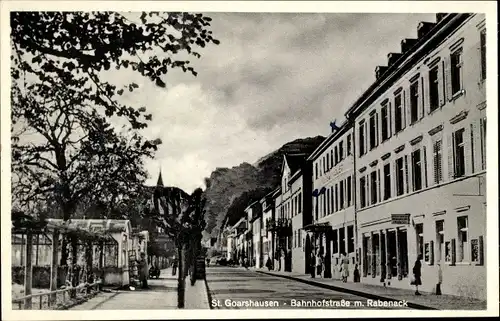 Ak Sankt Goarshausen am Rhein, Bahnhofstraße, Rabenack