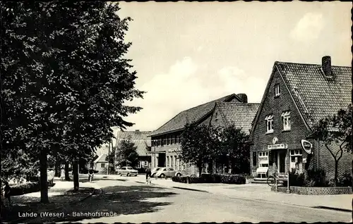 Ak Lahde Petershagen an der Weser, Bahnhofstraße