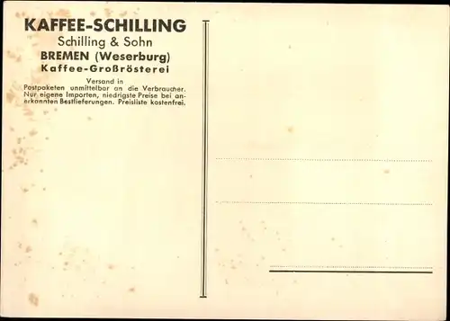 Ak Hansestadt Bremen, Weserburg, Kaffee Schilling, Lagerhäuser, Kontorhäuser